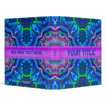 Cyberdelic Kaleidoscope Customizable Art Binder
