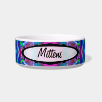 Cyberdelic Kaleidoscope Customizable Pet Bowl