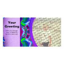 Cyberdelic Kaleidoscope PhotoCard Template Photo Card Template