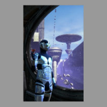 Cyborg and futuristic city posters