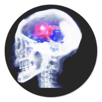Cyborg Brain Round Stickers