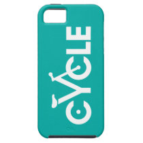 Cycle Design, Teal & White iPhone 5 Cover
