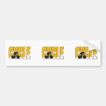 cycle text design bumper sticker