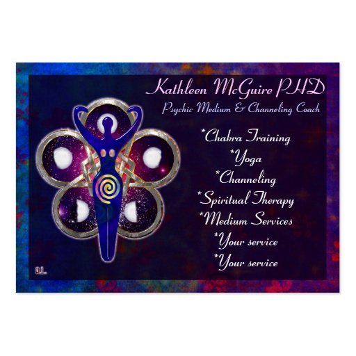 Cycles 3D Goddess Worship MEDIUM PSYCHIC LIGHTWORK Business Card (front side)