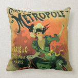 'Cycles de La Metropole', Marie & Co. (colour lith Throw Pillow
