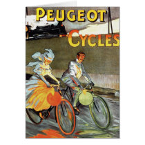 Cycles Peugeot Vintage Bicycle Art Card