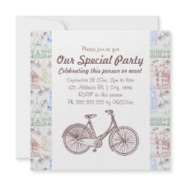 Cycling Aarhus, 5.25x5.25 customizable invitations