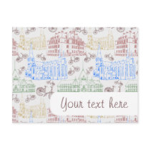 Cycling Aarhus, patterned Postcards