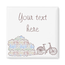 Cycling Aarhus, square Refrigerator Magnet