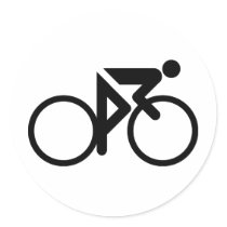 cycling black cylcer stickers