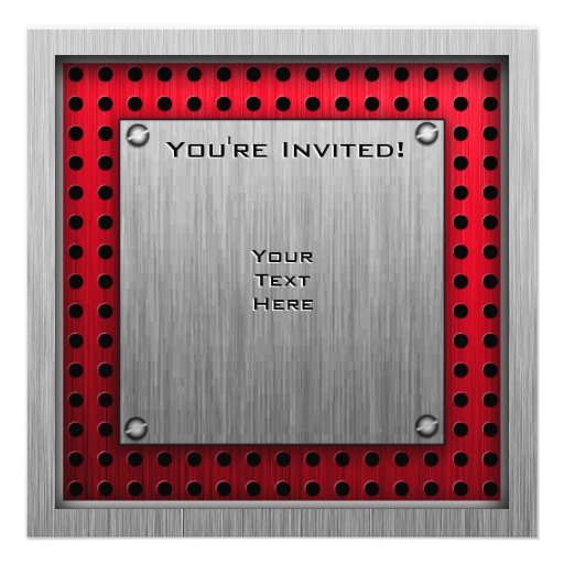 Cycling; Brushed metal look Custom Invitation