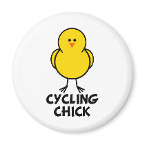 Cycling Chick magnets by chicktshirts8 Cycling Chick magnets