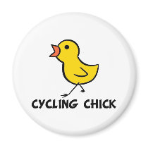 Cycling Chick Magnet by chicktshirts8 Cycling Chick Magnet