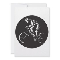 cycling clycer inverse silhouette invitation