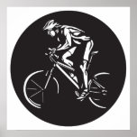 cycling clycer inverse silhouette posters