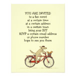 Cycling Dog with Squirrel Cute Party Announcements