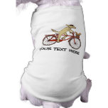 Cycling Dog with Squirrel Friend - Fun Animal Art Doggie Tee Shirt