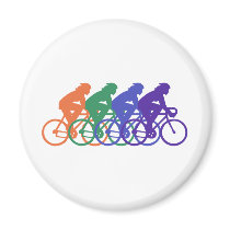 Cycling (female) refrigerator magnets