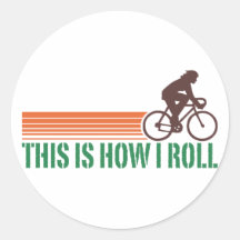 Cycling (female) round sticker