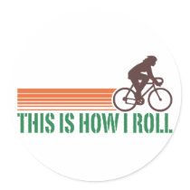 Cycling (female) round sticker