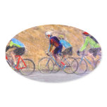 Cycling Fine Art Oval Stickers