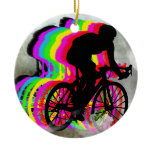Cycling in the Clouds Christmas Ornament