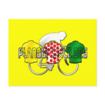 Cycling Jerseys Yellow Green and Red Polka Dot postcards