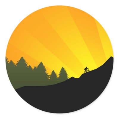 cycling : mountain rayz : round stickers by asyrum