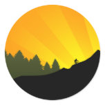 cycling : mountain rayz : round stickers