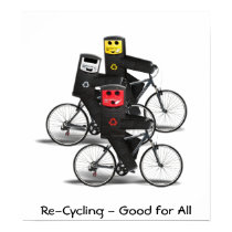 Cycling Recycling Bins poster posters by gravityx9 Cycling Recycling Bins poster posters