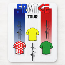 Cycling Touring France Cyclists gear Mouse Mats