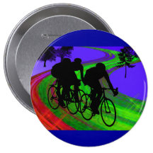 Cycling Trio on Ribbon Road Button