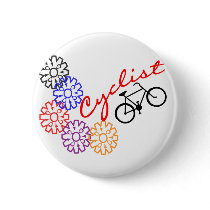 Cyclist Pinback Button