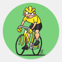 Cyclist - Cycling Round Sticker