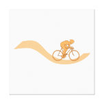 Cyclist Design in Orange. Canvas Prints