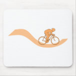 Cyclist Design in Orange. Mousepads