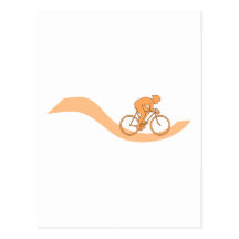 Cyclist Design in Orange. Postcard