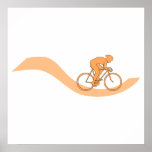 Cyclist Design in Orange. Posters
