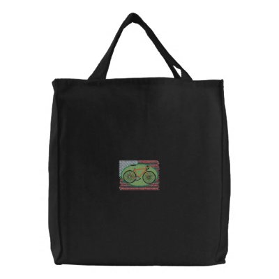 Cyclist Embroidered Tote Bag by ZazzleEmbroidery