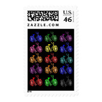 Cyclist Gifts, Vintage 1950 Bicycle Design Stamp