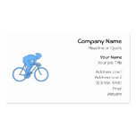 Cyclist in a Race. Blue. Business Card Template
