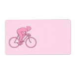 Cyclist in Pink Personalized Shipping Labels