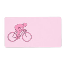 Cyclist in Pink Personalized Shipping Labels