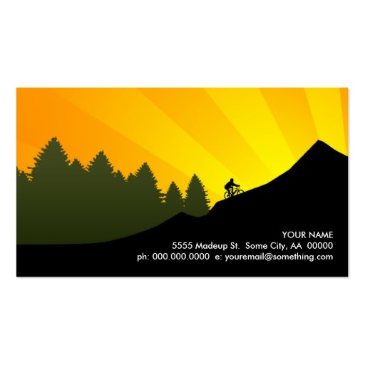 cyclist : mountain rays : business cards