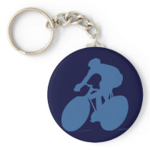 Cyclist Silhouette Key Chain
