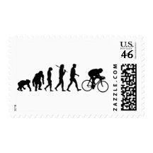 Cyclists Cycling evolution Bicycle Riders Postage