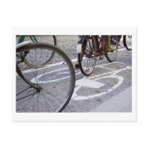 Cyclists on bicycle path postcard