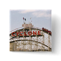 Cyclone Roller Coaster - Coney Island, NYC button