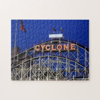 'Cyclone Rollercoaster at Night' Jigsaw Puzzle
