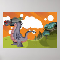 dinosaur, monster, creature, robot, eyeballs, android, cyclops, fantasy, science fiction, chordate, metazoan, fertilized egg, zooplankton, conceptus, fictional animal, fantasy life, larva, predatory animal, hexapod, molter, moulter, migrator, varment, work animal, acrodont, pleurodont, pureblood, stayer, marine creature, information processing, strategics, information science, metrology, psychological science, literary composition, literary work, cryptanalytics, systematics, thanatology, subject area, Poster with custom graphic design